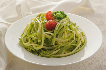 Zucchini spaghetti.