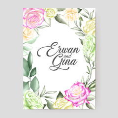 floral wedding invitation template card design