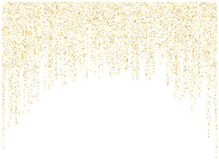 Garland lights gold glitter hanging vertical lines vector holiday background.