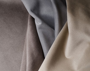 Light colors velour textile samples.. Fabric texture background