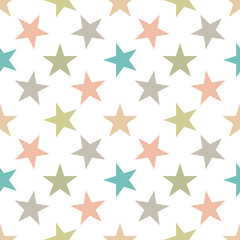 Fototapeta premium Seamless pattern with stars on white background. Vector illustration.