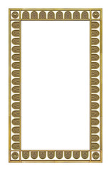 Panoramic golden frame for paintings, mirrors or photo isolated on white background