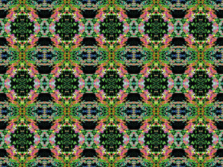 Seamless endless repeating bright ornament of multi-colored geometric shapes