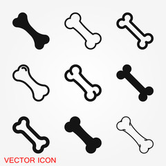 Bone flat icon. Single high quality symbol