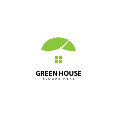 Green House Logo Design Vector