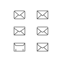 Set line icons of envelope