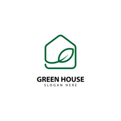 Green House Logo Outline Monoline