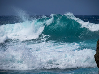 Crashing waves at Shete Boka National park, curacao