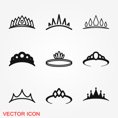 Vector Diadem icon in flat style. Royalty crown illustration pictogram.