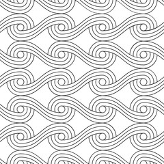 Vector seamless texture. Modern geometric background with circles.