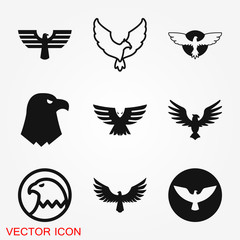 Eagle icon. Logo design vector template, flat icon.