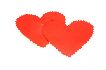 paper heart isolated on white background