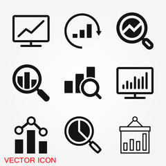 Analytics icon. Vector illustration style is flat iconic symbol