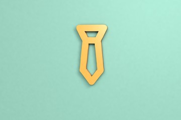 3D illustration of Tying, orange color with green background.