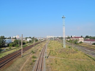 Fototapeta na wymiar Access roads to the train station. Kiev.