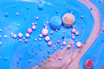 Colourful acrylic bubbles.Abstract ink design template mixed texture background. Liquid color...