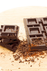 Cubes of dark chocolate