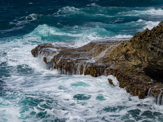 Crashing waves at Shete Boka National park, curacao
