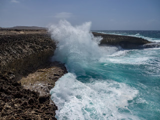 Crashing waves at Shete Boka National park, curacao