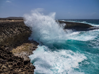 Crashing waves at Shete Boka National park, curacao