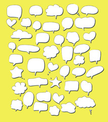 Colorful Speech bubbles symbol. hand-drawn. Doodle. Vector