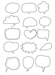 Colorful Speech bubbles symbol. hand-drawn. Doodle. Vector