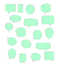 Colorful Speech bubbles symbol. hand-drawn. Doodle. Vector
