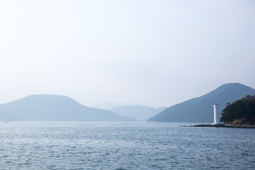 Hallyeohaesang National Marine Park in Tongyeong-si, South Korea.