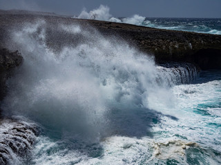 Crashing waves at Shete Boka National park, curacao