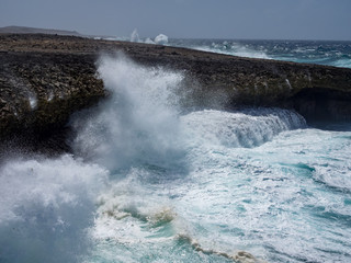 Crashing waves at Shete Boka National park, curacao