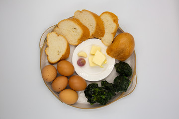 close up homemade  Poached Eggs. (selective focus)