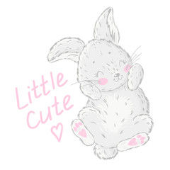 Cute hand drawn bunny. Print for children  t shirt