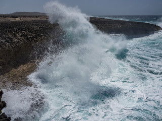 Crashing waves at Shete Boka National park, curacao