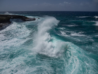 Crashing waves at Shete Boka National park, curacao