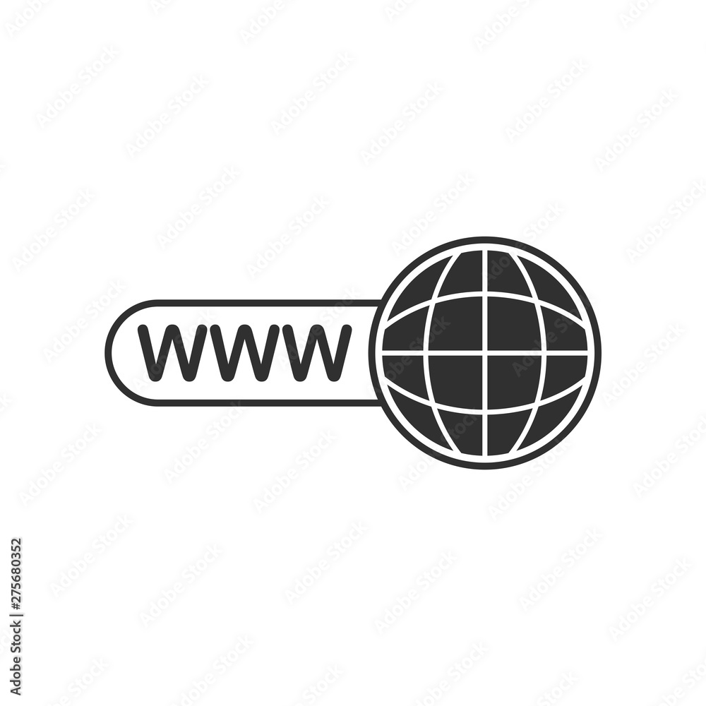 Poster Web internet and globe icon template black color editable. Web internet and globe symbol vector sign isolated on white background. Simple logo vector illustration for graphic and web design.