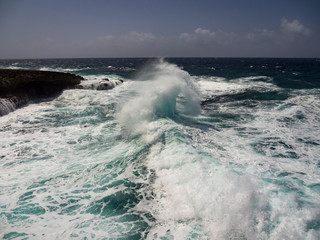 Crashing waves at Shete Boka National park, curacao