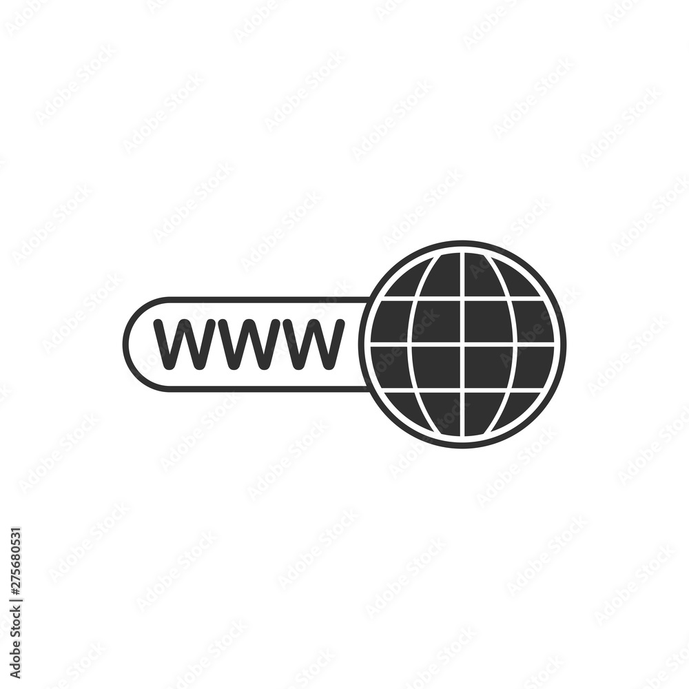 Poster Web internet and globe icon template black color editable. Web internet and globe symbol vector sign isolated on white background. Simple logo vector illustration for graphic and web design.