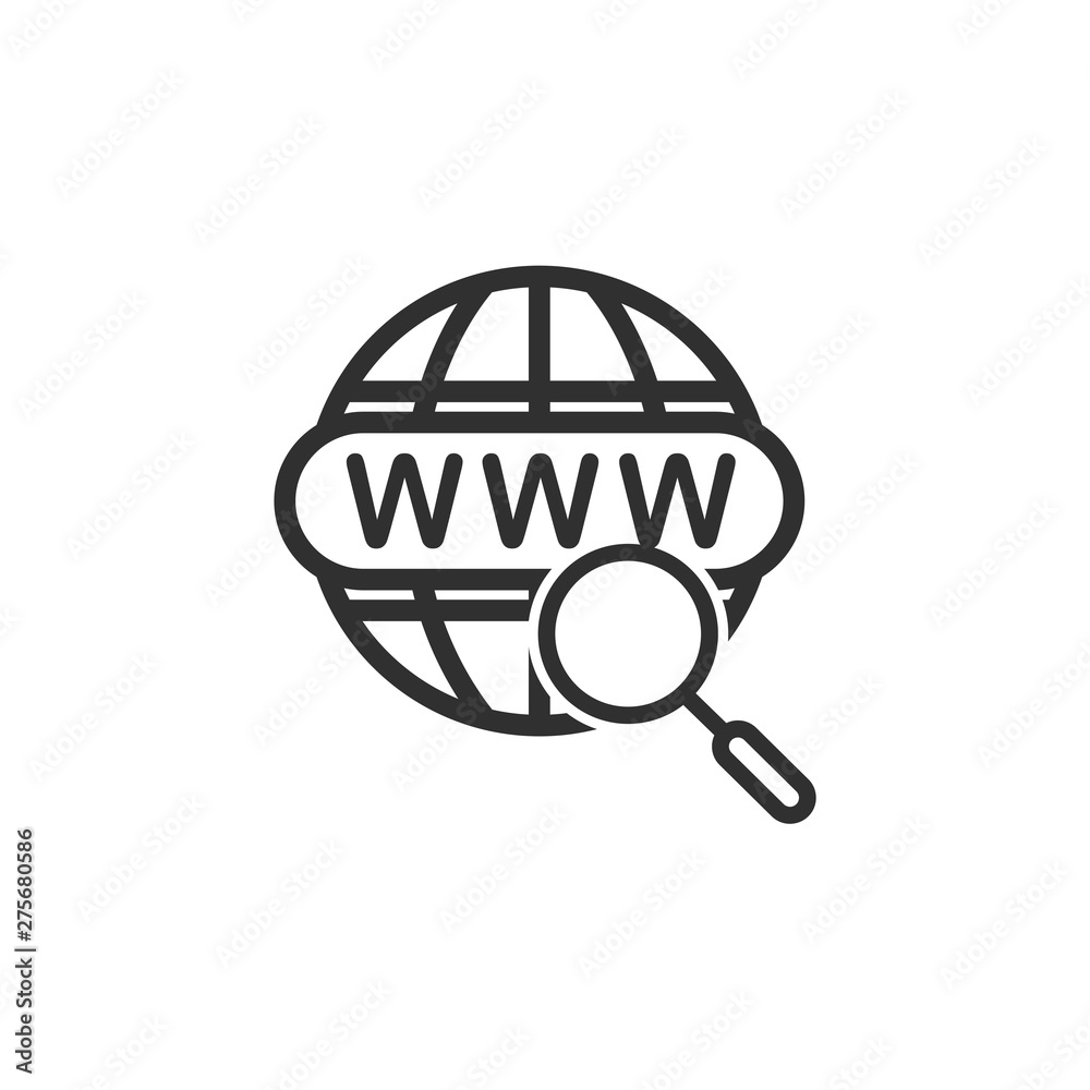 Poster Web internet and globe icon template black color editable. Web internet and globe symbol vector sign isolated on white background. Simple logo vector illustration for graphic and web design.