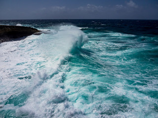 Crashing waves at Shete Boka National park, curacao