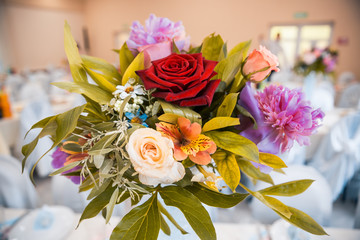 flowers as decor on table