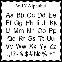 Decorative Alphabet. Digital Lettering. Latin letters. Wry letters. Hand drawn letters. Hand drawn alphabet.