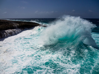Crashing waves at Shete Boka National park, curacao