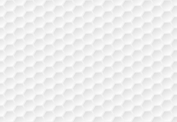 Hexagon seamless pattern. Golf ball texture. White honeycomb background. 