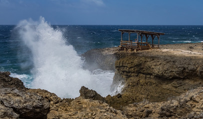 Crashing waves at Shete Boka National park, curacao