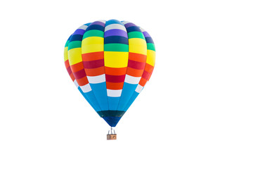 Hot air balloon isolated on white background.