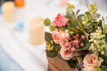 flowers as decor on table