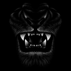 The Vector logo animals jaws for tattoo or T-shirt design or outwear.  Cute print style animals jaws background.
