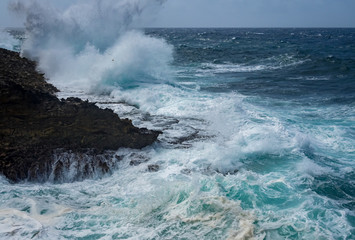 Crashing waves at Shete Boka National park, curacao