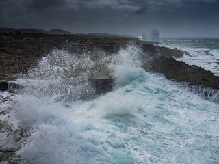 Crashing waves at Shete Boka National park, curacao