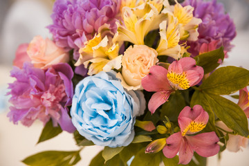 flowers on table at the wedding